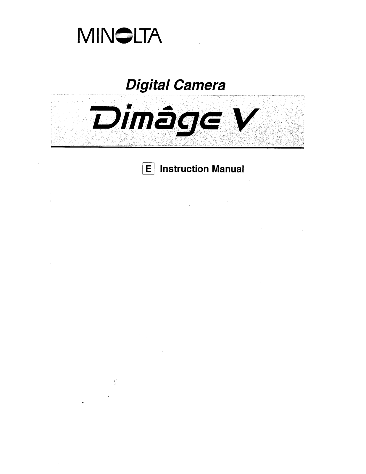 Minolta Dimage V Instruction Manual