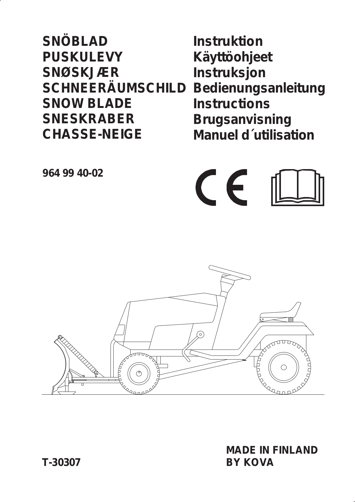 Husqvarna SNOW BLADE 964 99 User Manual