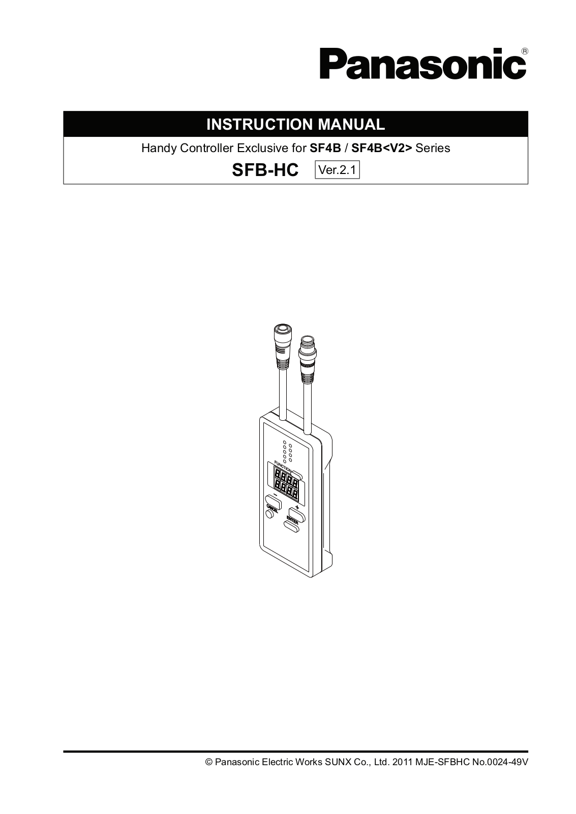 Panasonic SFB-HC Instruction Manual