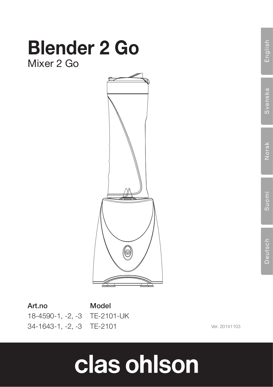 Clas Ohlson TE-2101-UK, TE-2101 Instruction Manual