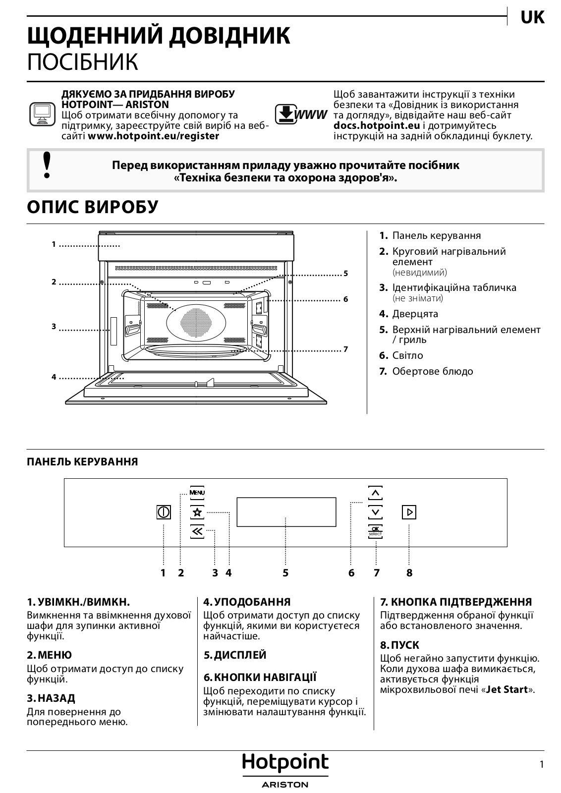 HOTPOINT/ARISTON MP 996 IX HA Daily Reference Guide