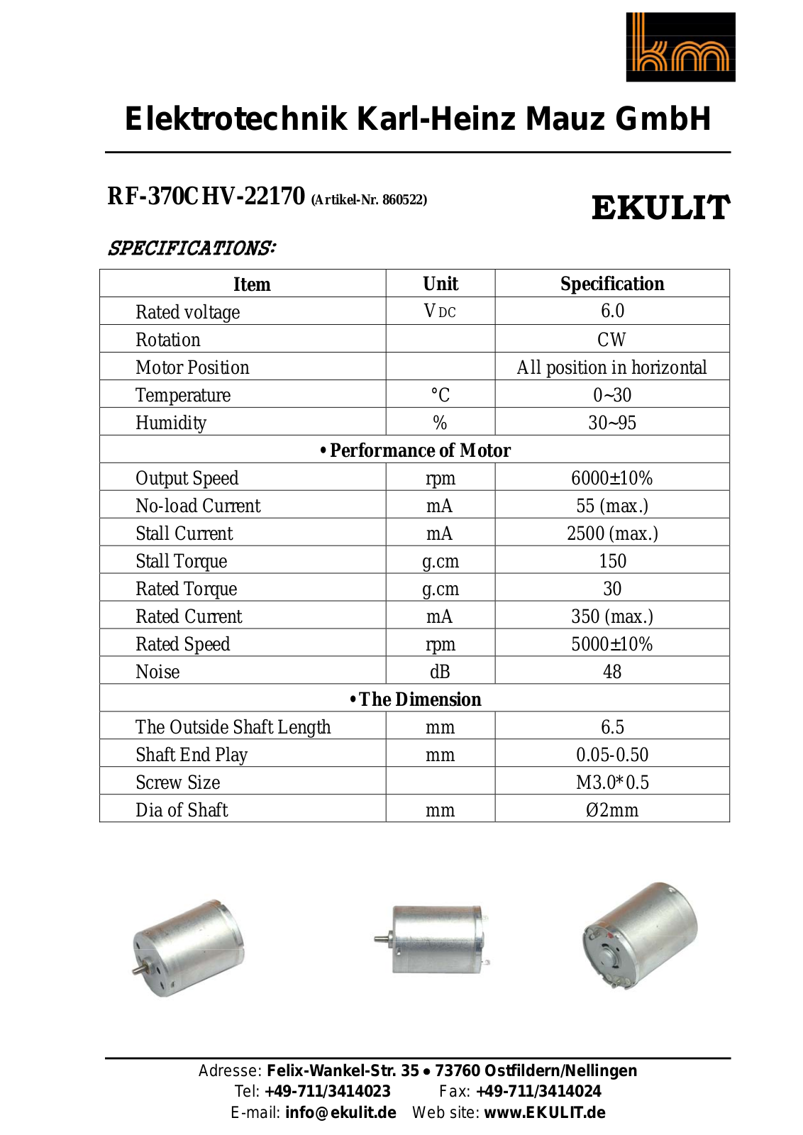 EKULIT DCM41,3 6V Datasheet - ManualMachine.com
