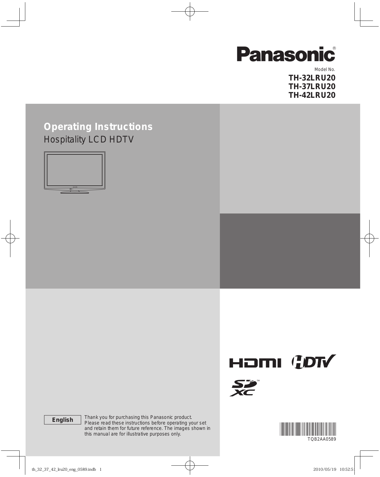 Panasonic TH-32LRU20, TH-42LRU20, TH-37LRU20 User Manual