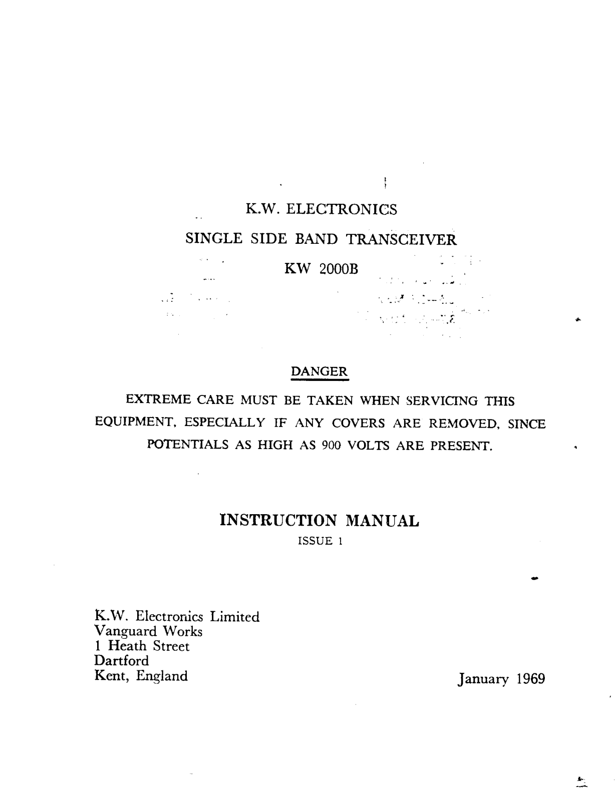 KW Communications 2000B Service manual