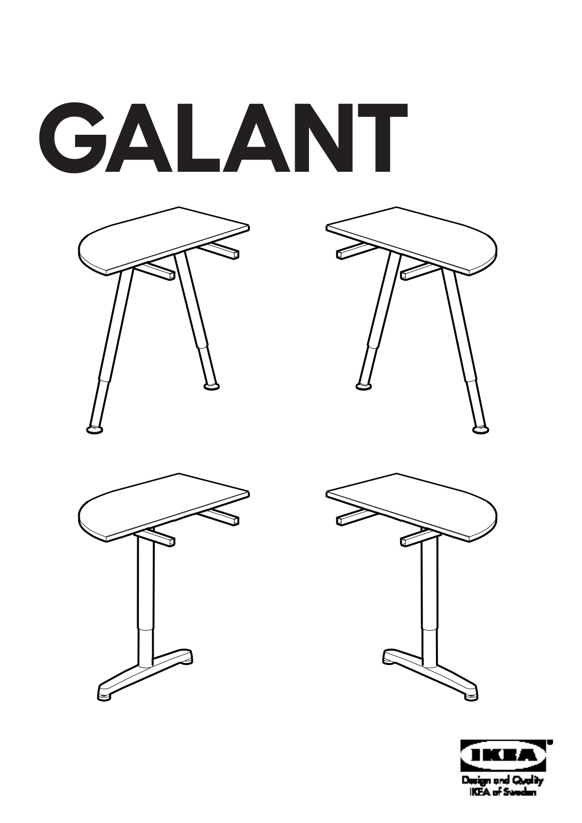 IKEA GALANT TABLE TOP 1-4 ROUND Assembly Instruction