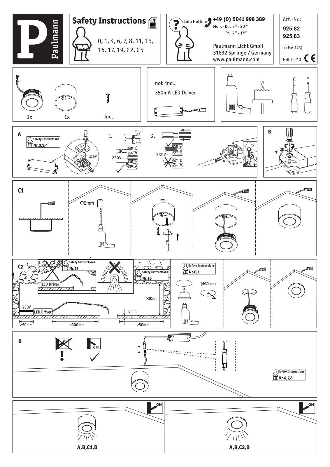 Paulmann 92582 Installation manual - ManualMachine.com