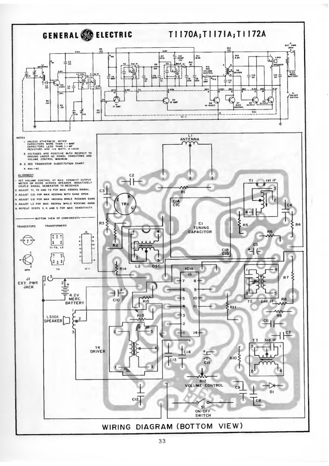 General T1170A, T1171A, T1172A Schematic