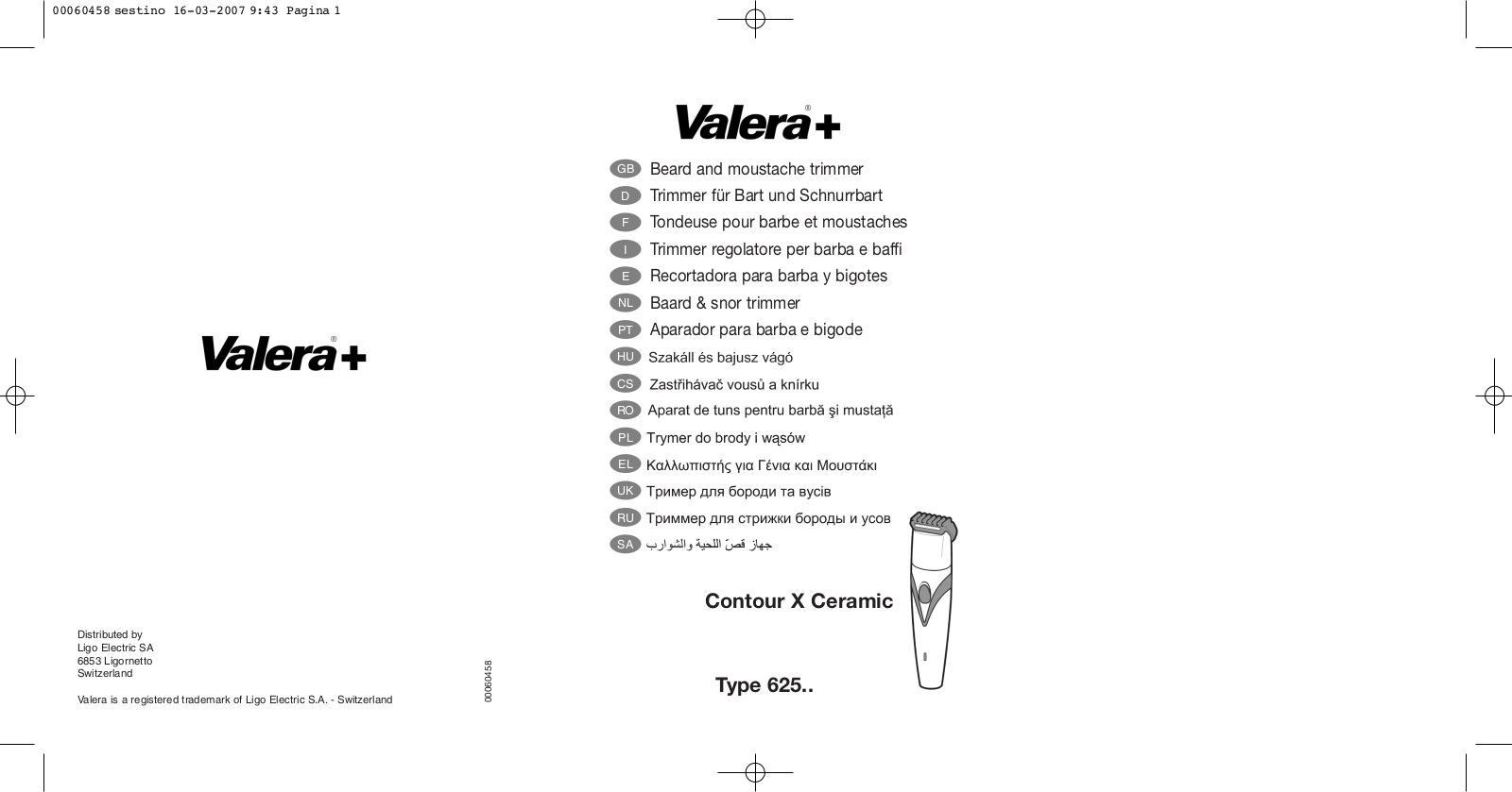 Valera 625 User manual