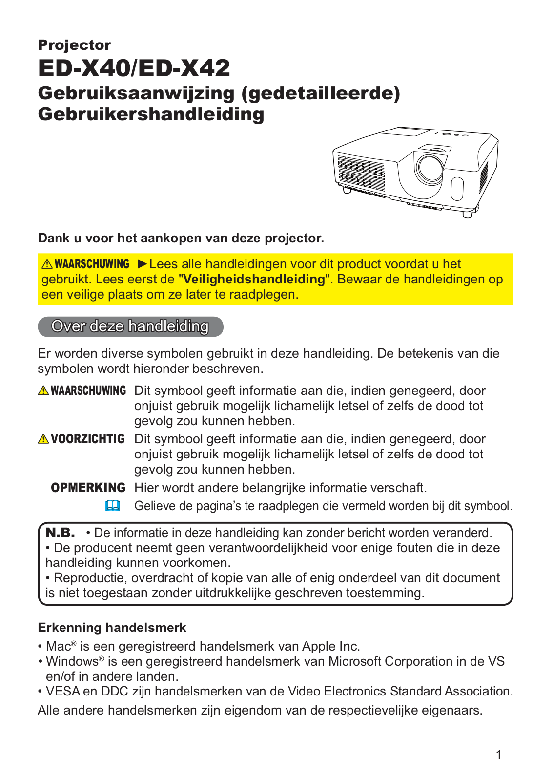 Hitachi ED-X42, ED-X40 User Manual