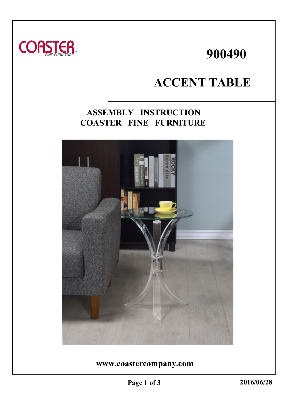 Coaster 900490 Assembly Guide - ManualMachine.com