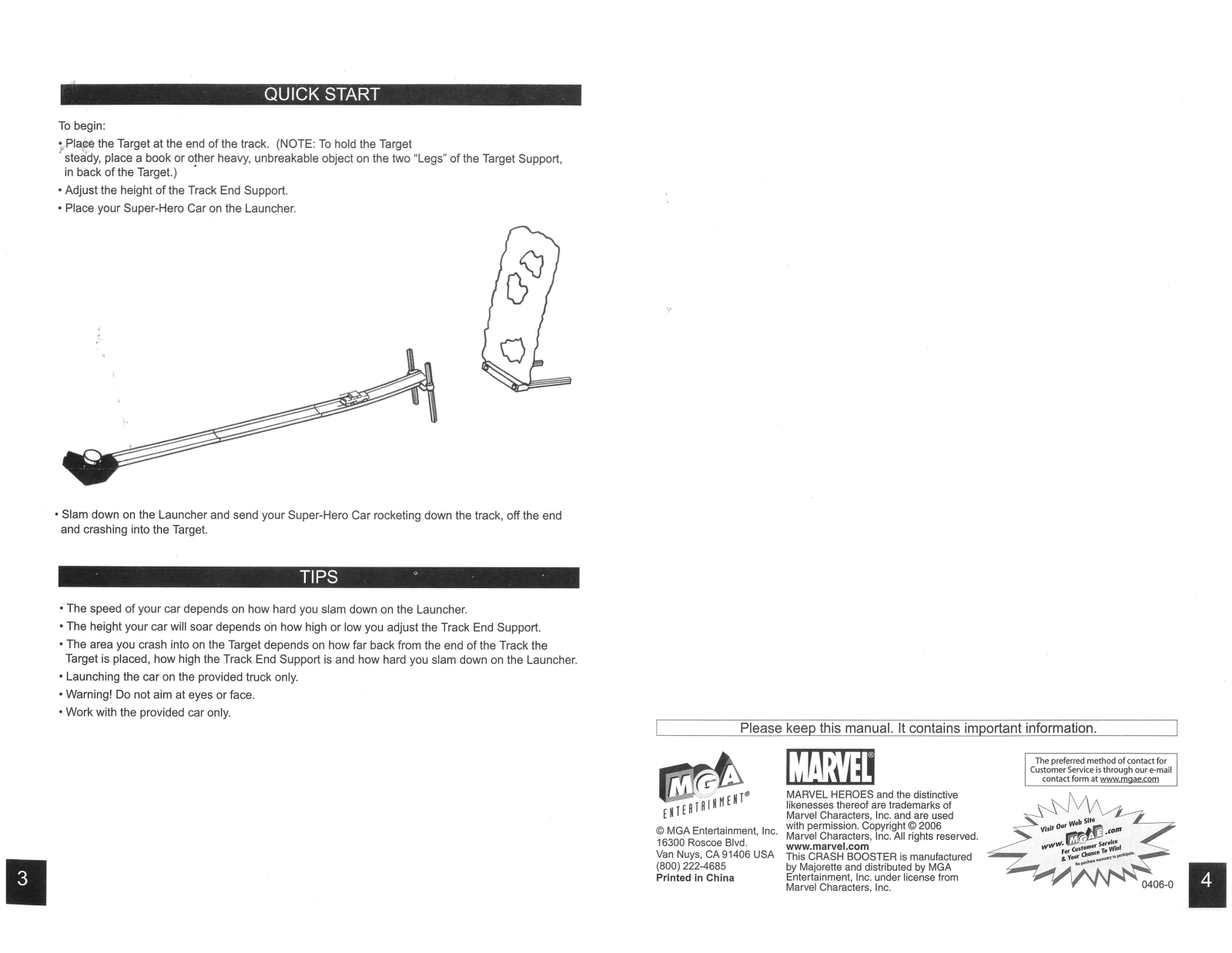 Mga Entertainment SPIDER-MAN CRASH BOOSTER 3 4 User Manual