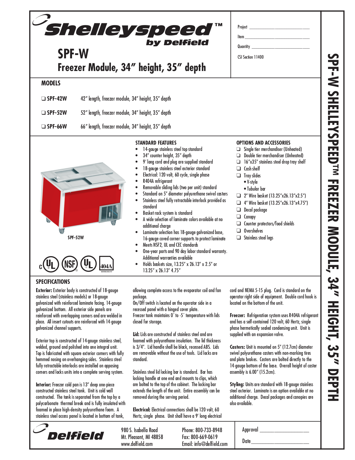 Delfield SPF-W General Manual