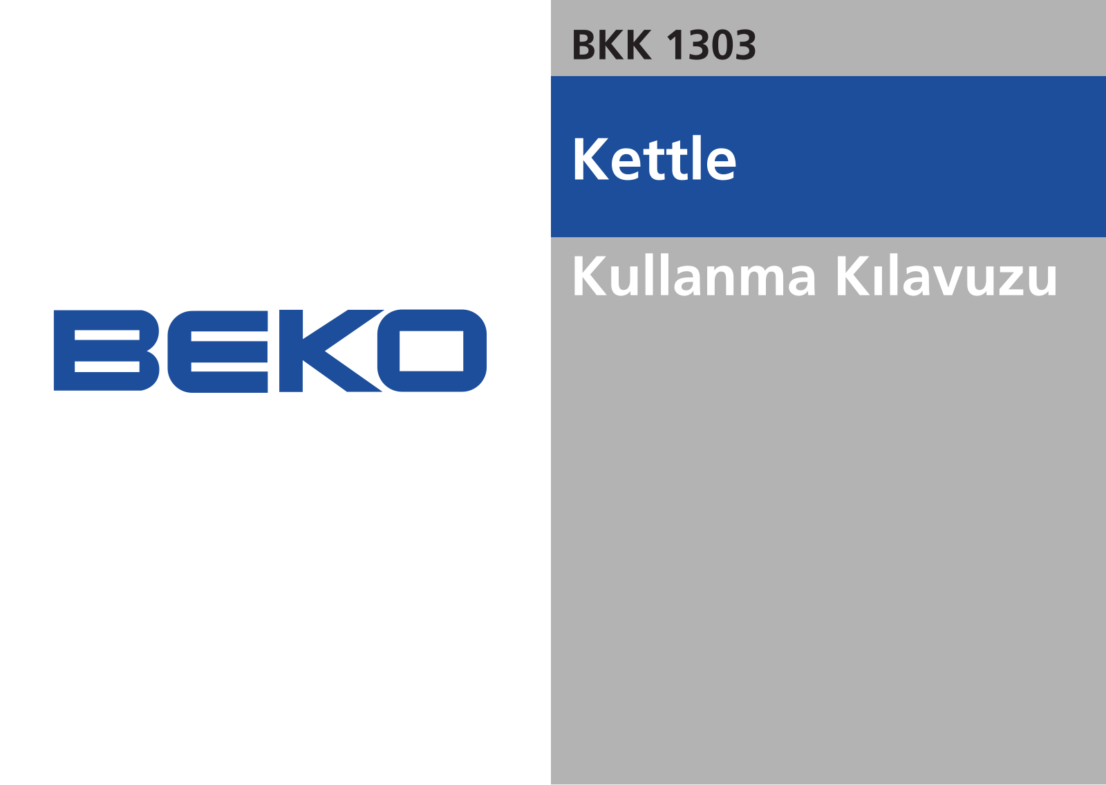 Beko BKK 1303 User Manual
