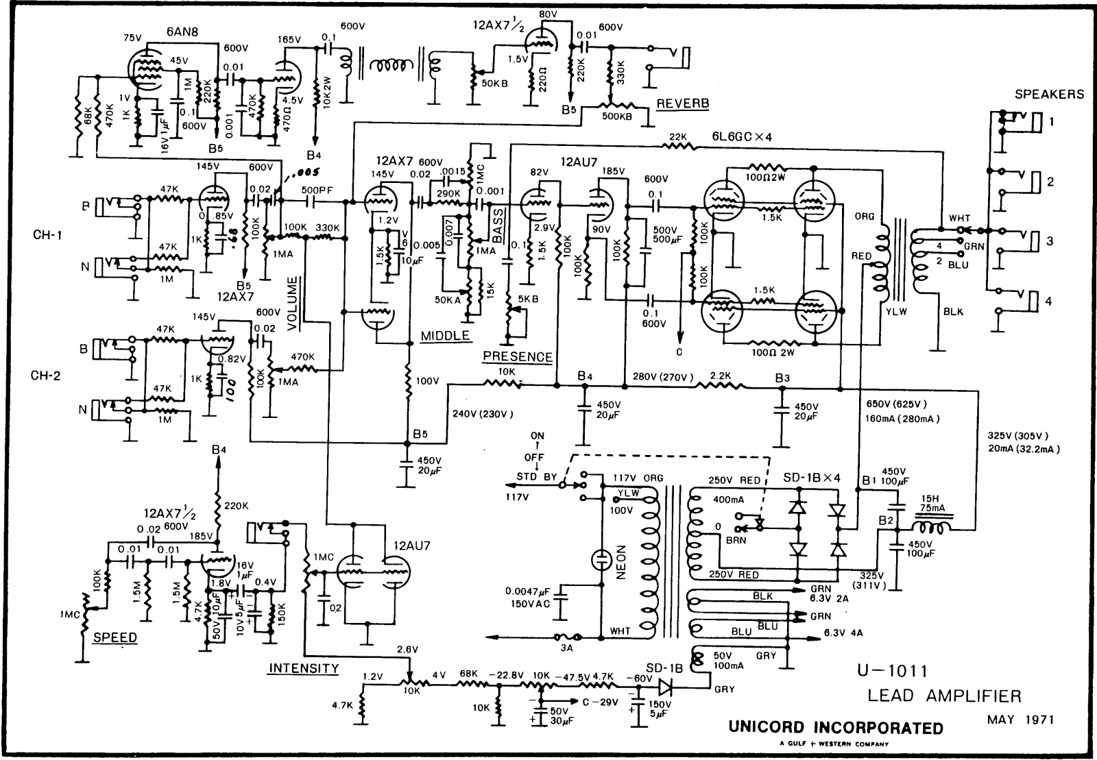 Univox u 1011 schematic