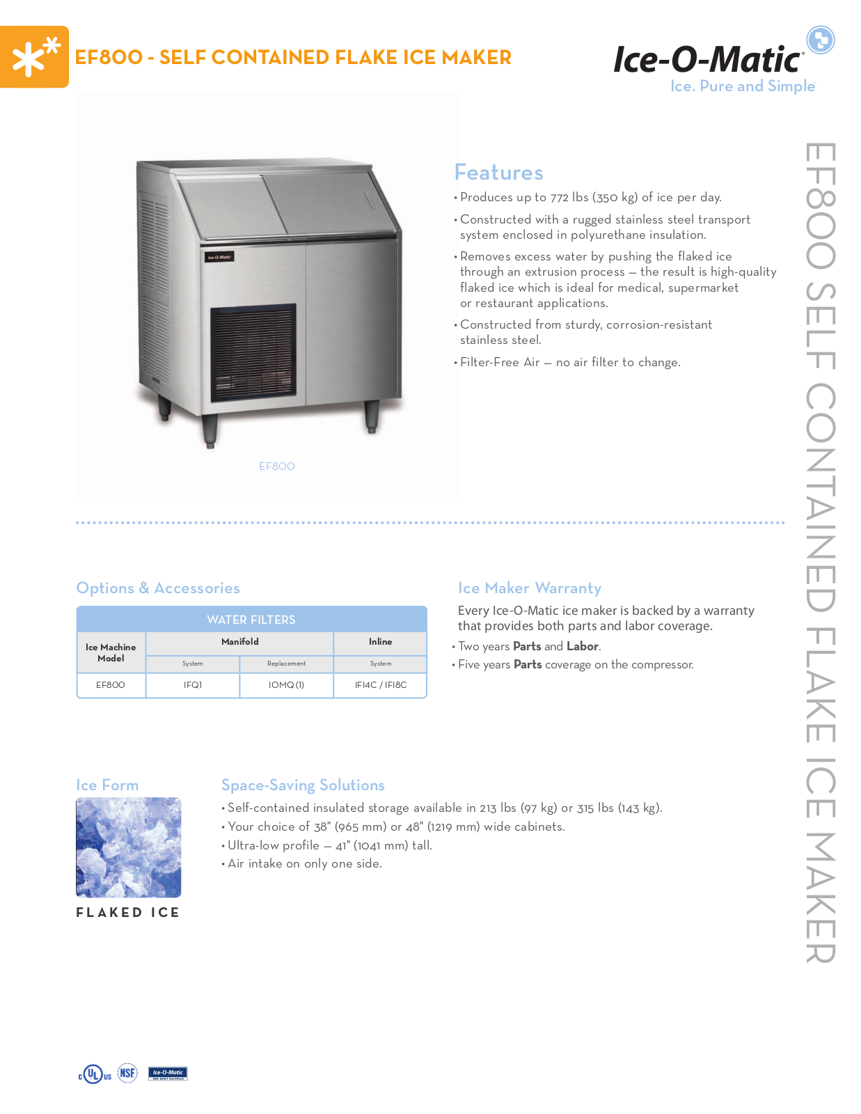 Ice-O-Matic EF800A38S User Manual