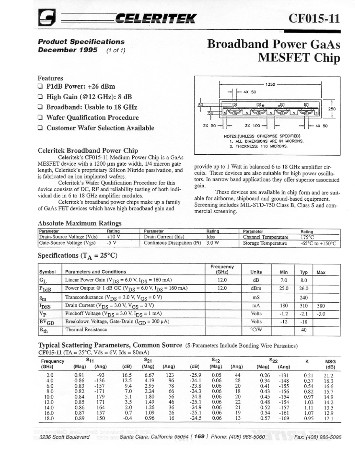 CELER CF015-11 Datasheet