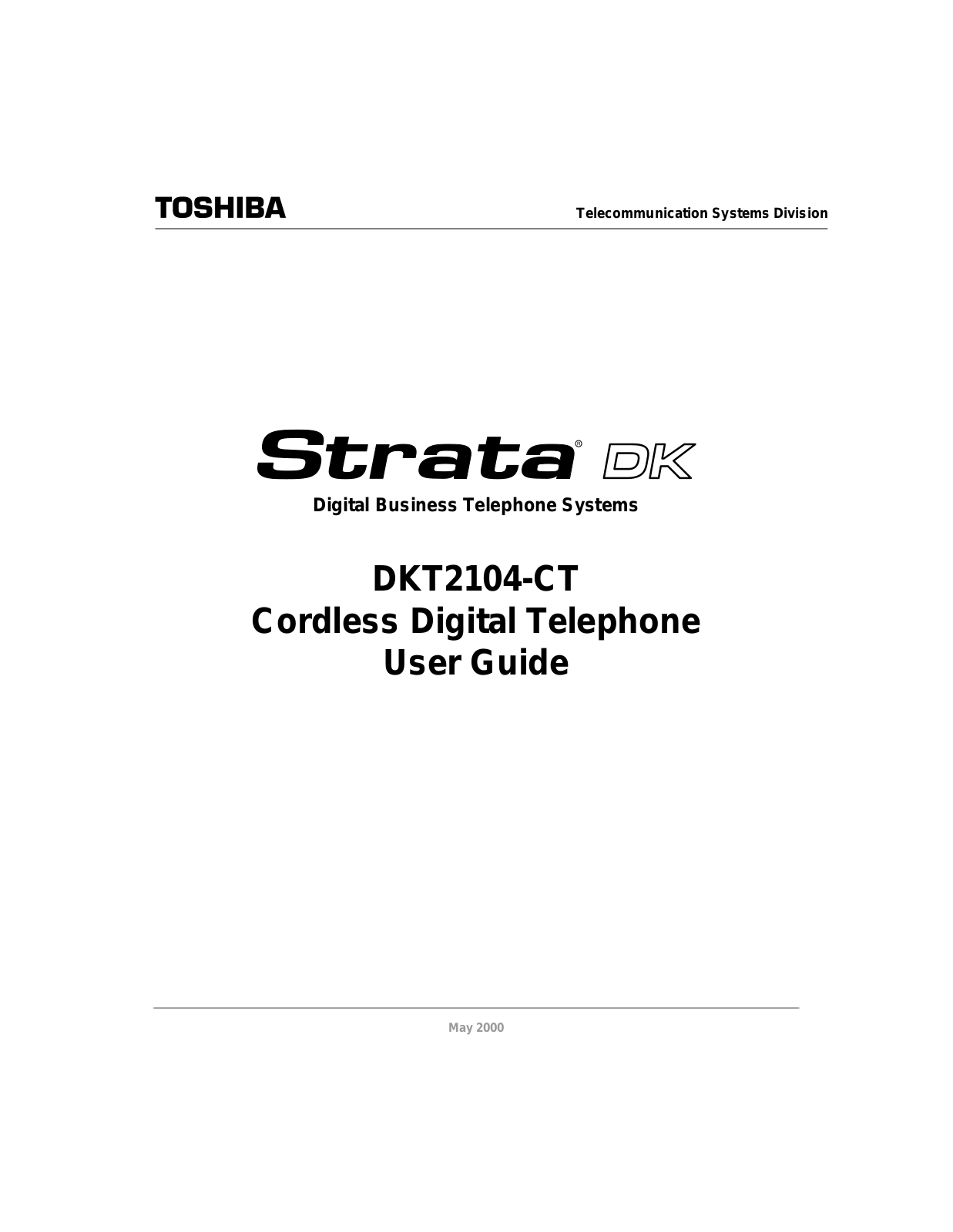 Toshiba DKT2104-CT User Manual