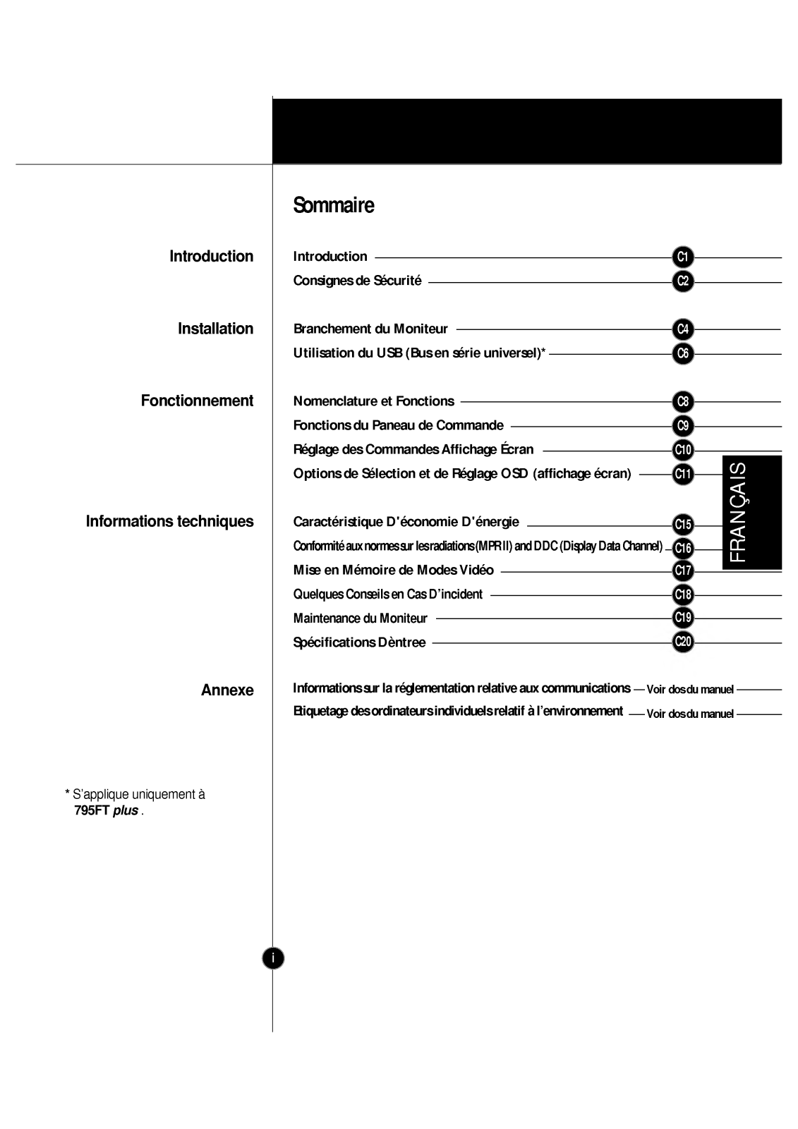 LG FLATRON 795FT PLUS, FLATRON 795FT User Manual