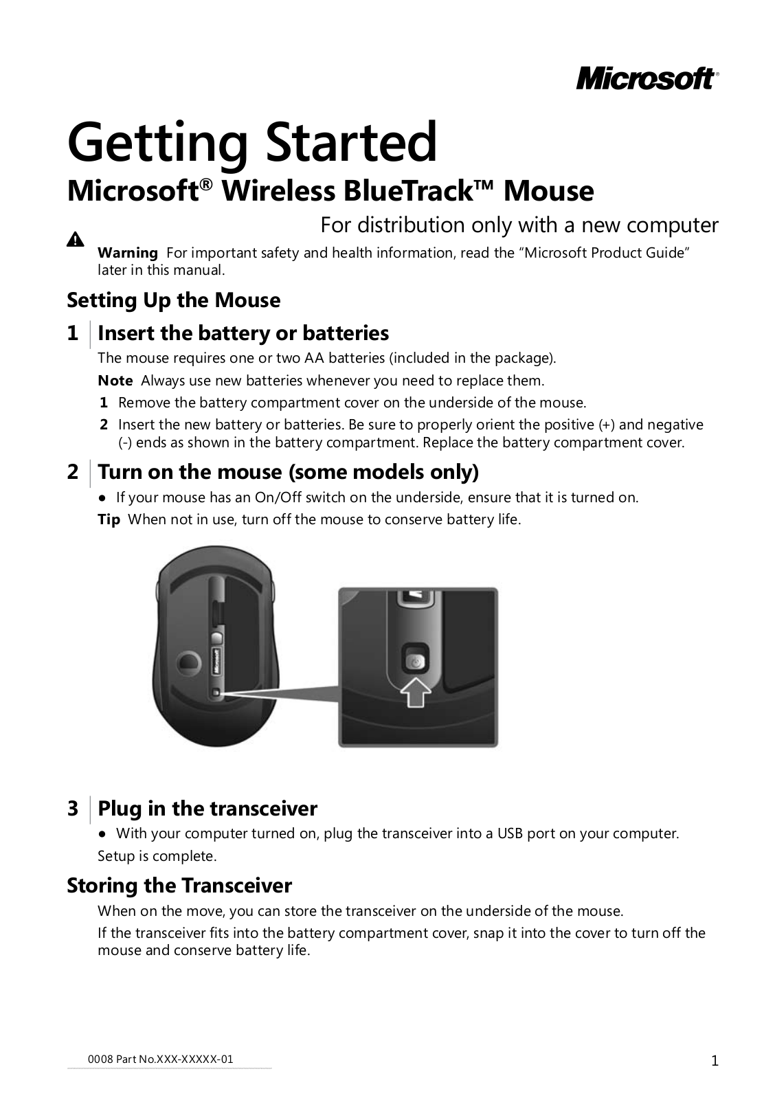 Microsoft 1384 Users Manual