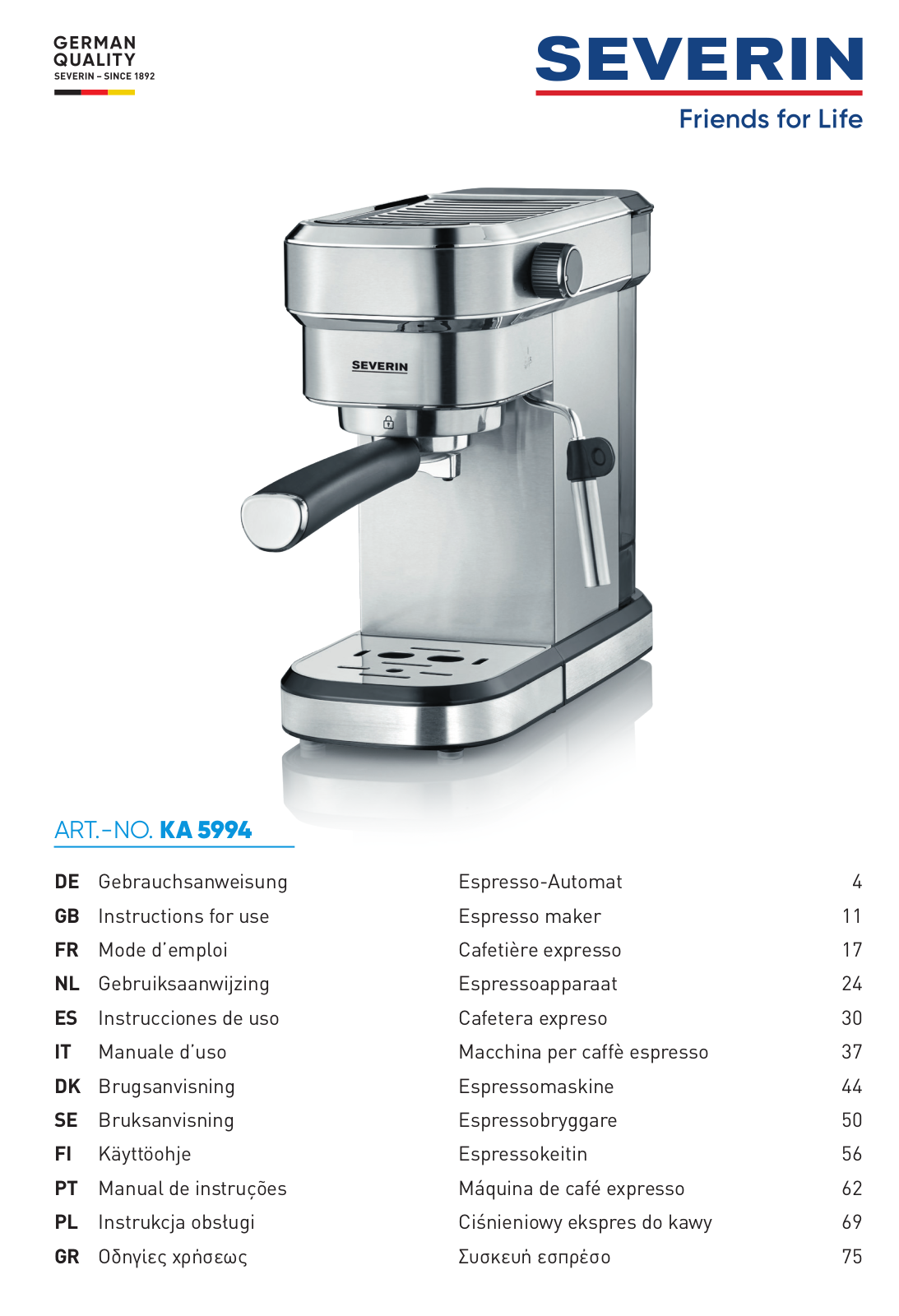 Severin KA 5994 operation manual