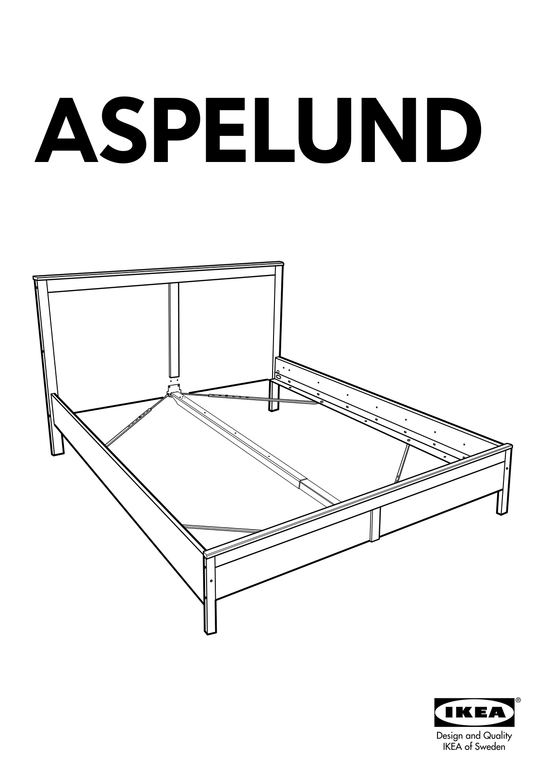 IKEA ASPELUND BED FRAME QUEEN Assembly Instruction
