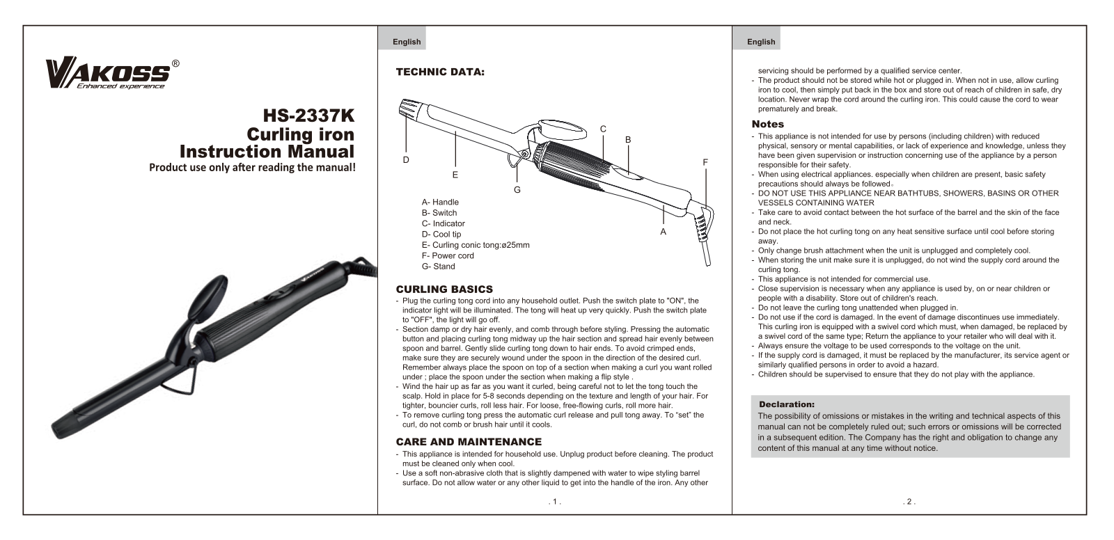 VAKOSS HS-2337K User guide - ManualMachine.com