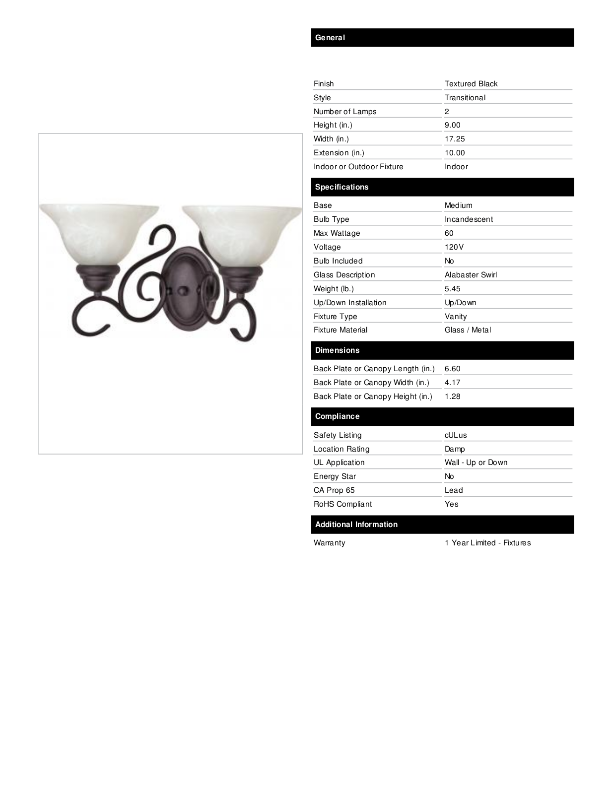 Lark Manor™ FDLL1587 Specifications - ManualMachine.com