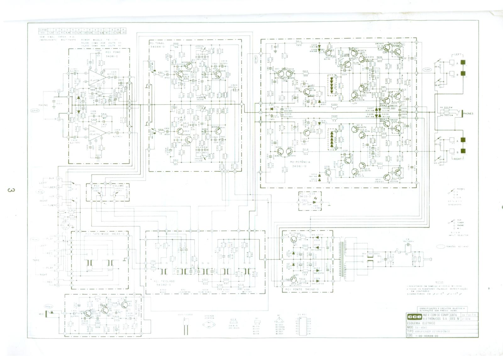 CCE SA-4040 Schematic