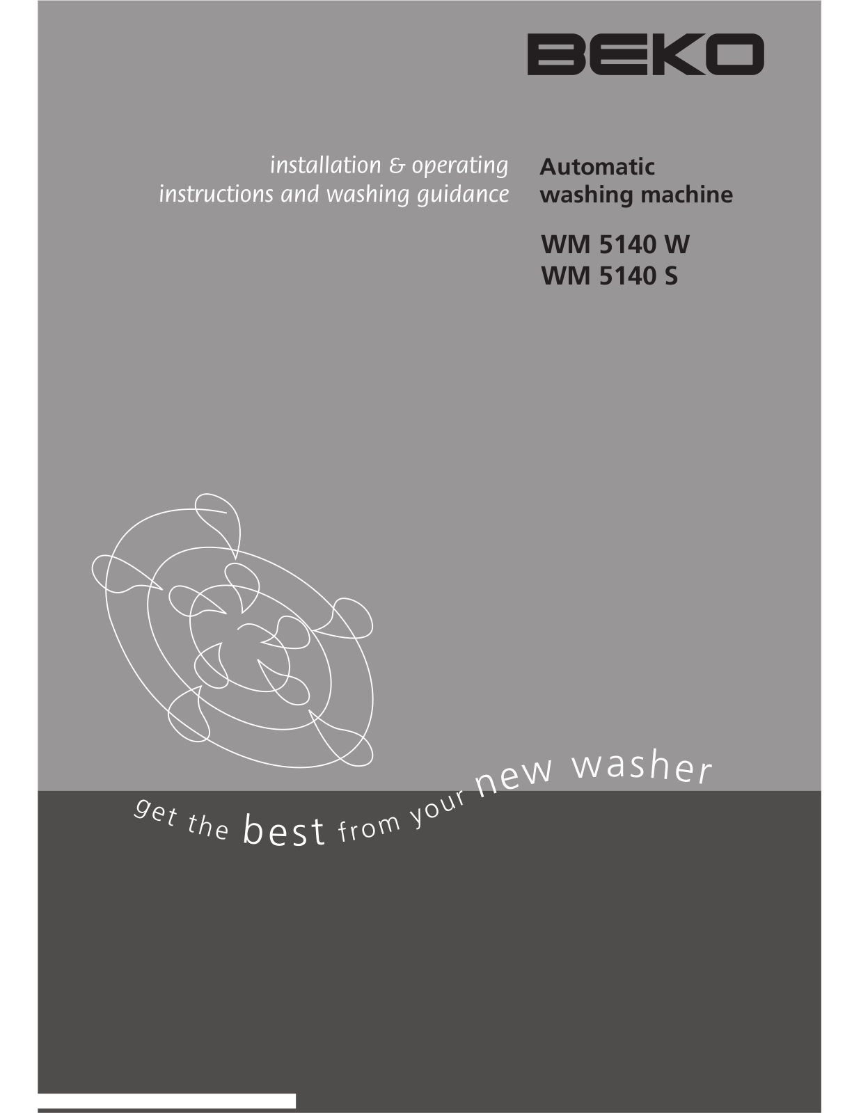 Beko WM5140 User Manual