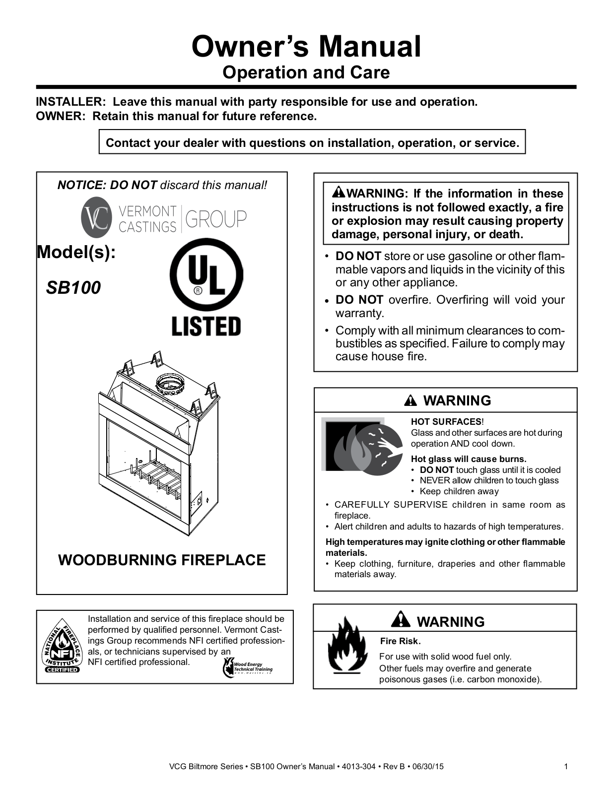 Majestic SB100 User Manual