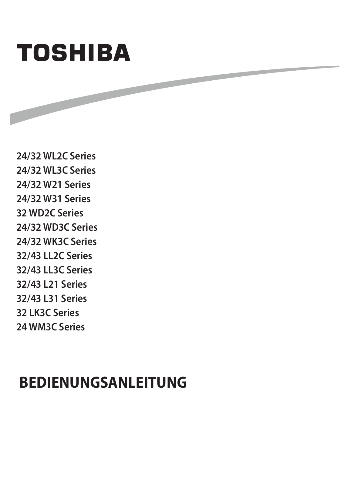 Toshiba 24WL2C, 32 WL2C, 24WL3C, 32 WL3C, 24W21 User guide