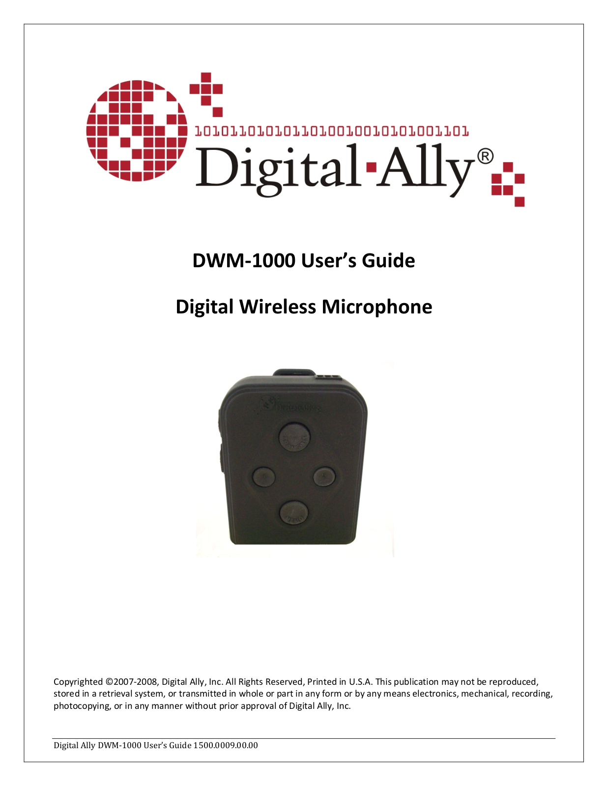 Digital Ally DWM-1000 User Manual