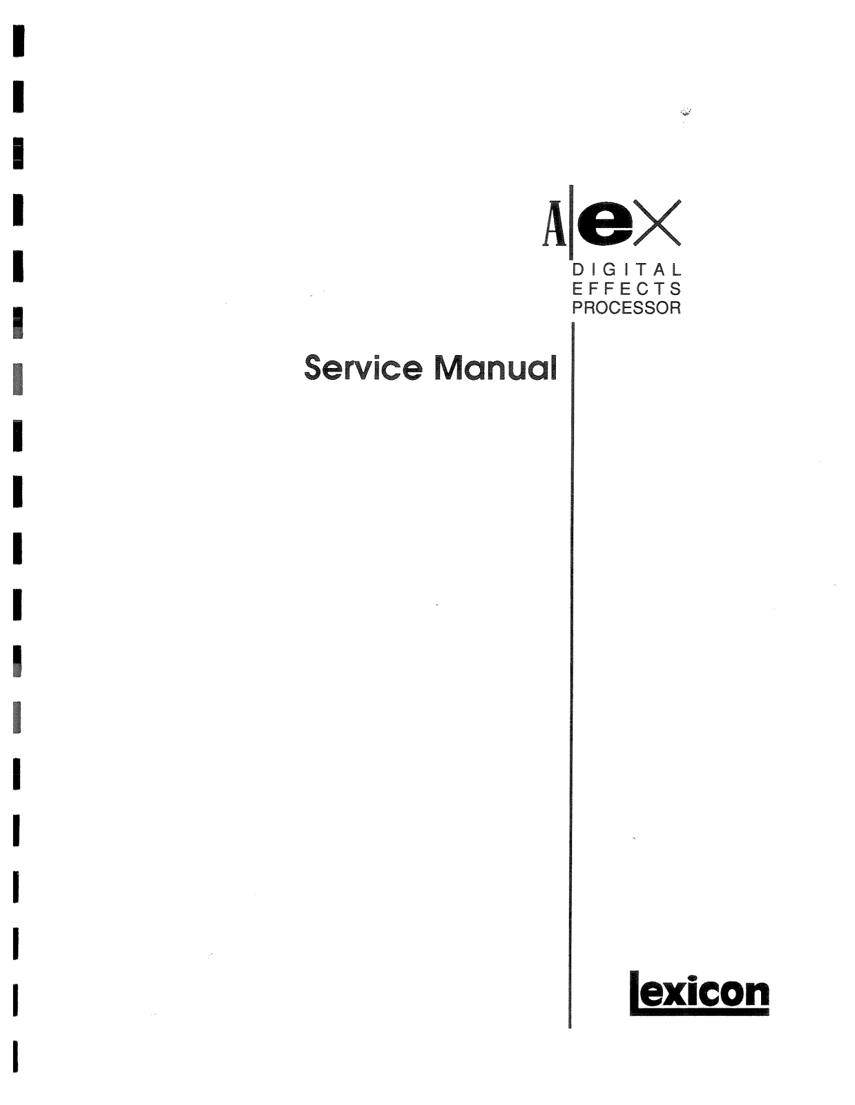 Lexicon LEXALEX Service Manual