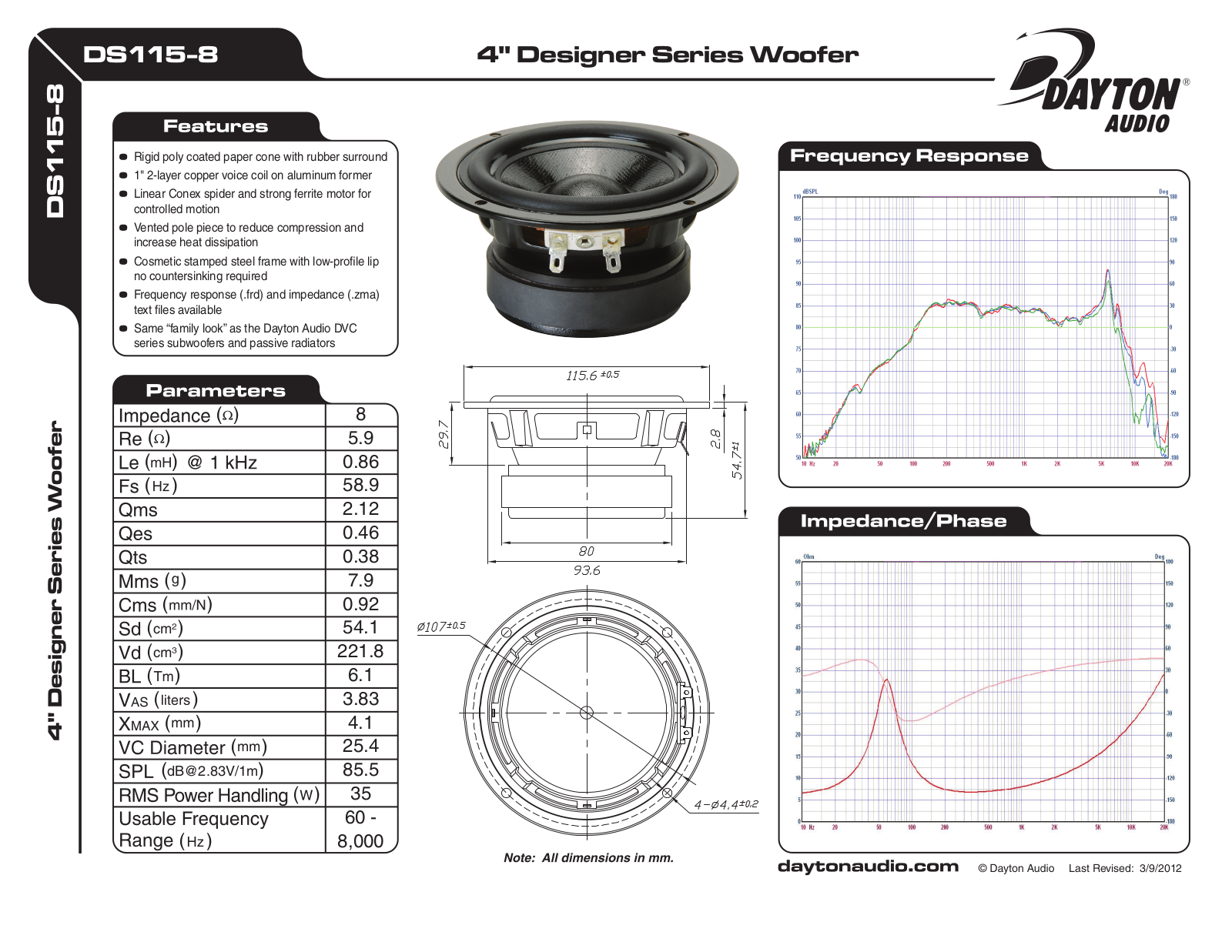 Dayton DS115-8 User Manual