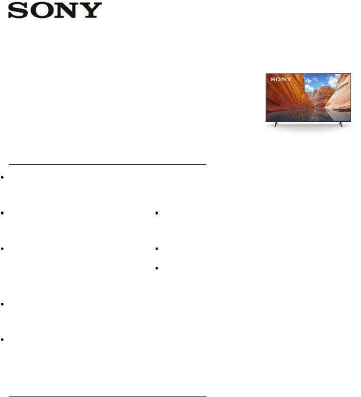 Sony KD65X80J Specification Sheet