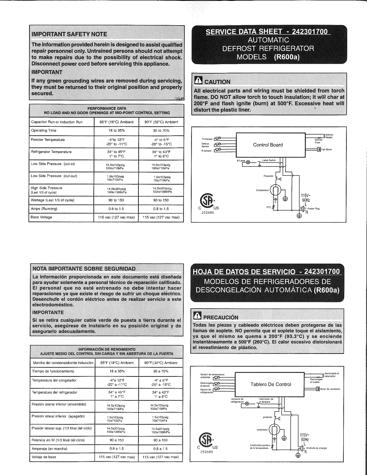 Frigidaire FFET1022QB, FFET1022QW, FFET1222QB, FFET1222QW, FFTR1022QB Wiring diagram