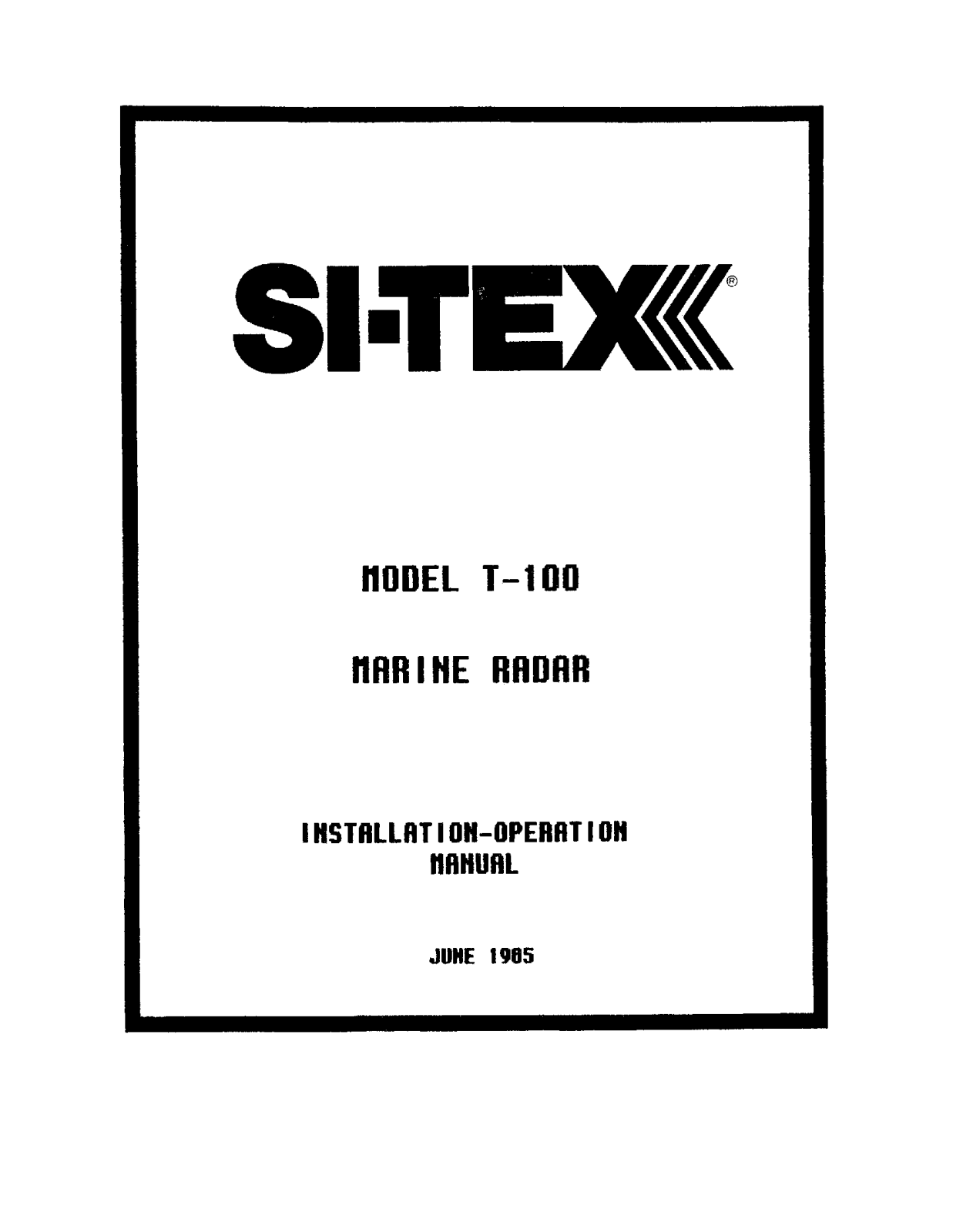 Si-tex T-100 User's Manual