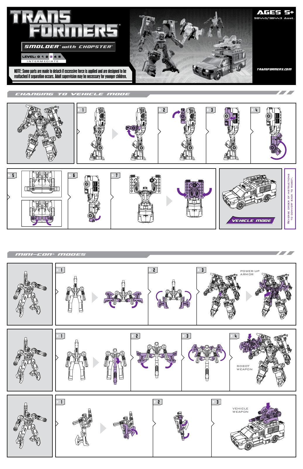 HASBRO Transformers Smolder with Chopster User Manual