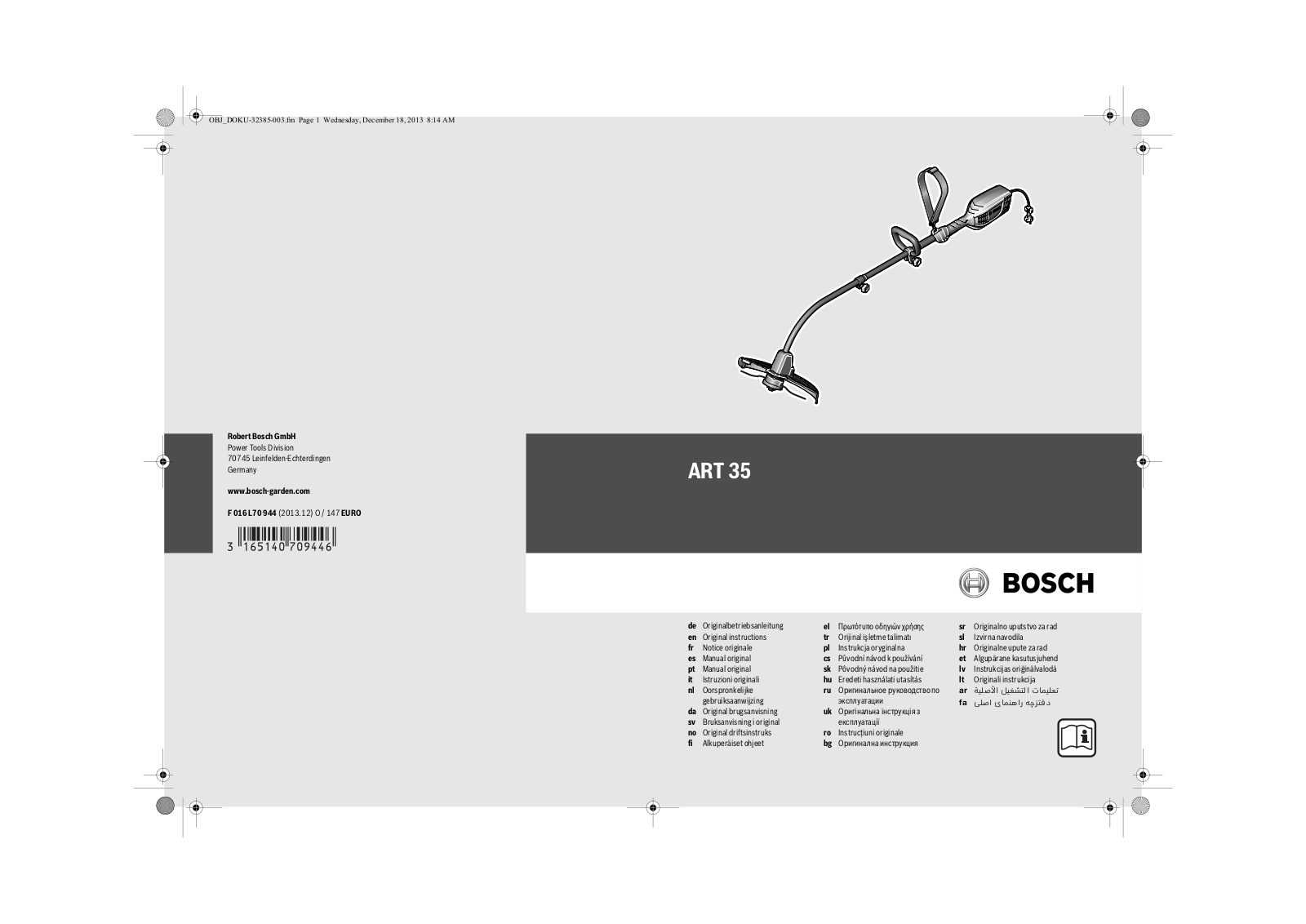 Bosch ART 35 Instruction manual