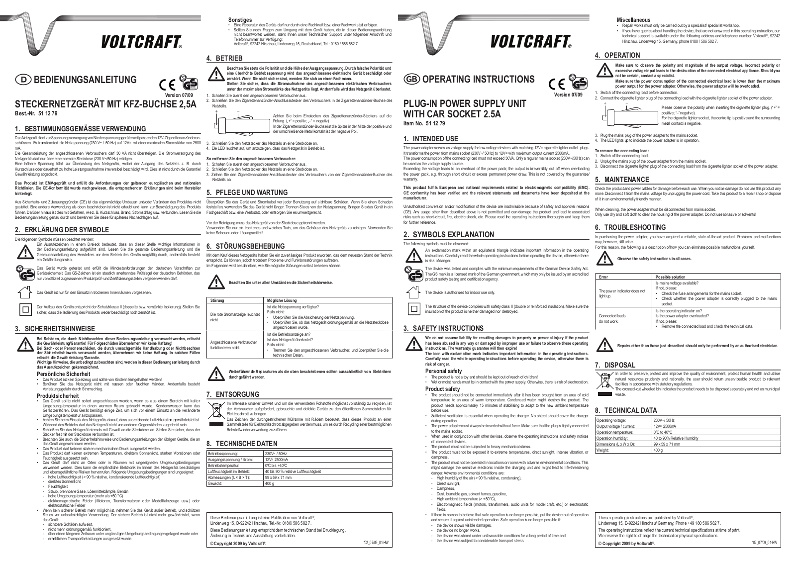 VOLTCRAFT 511279 Operation Manual