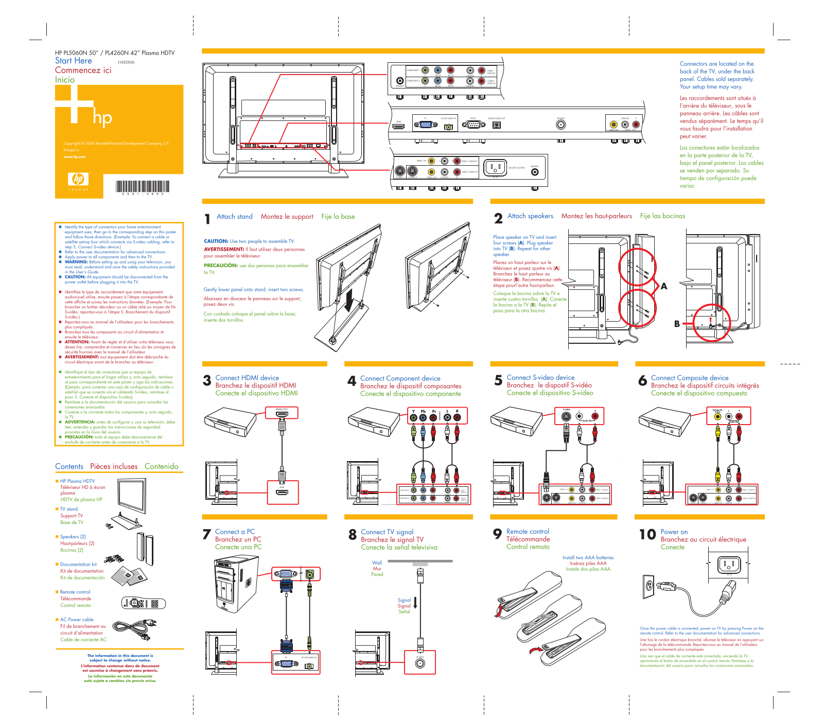 HP PL4260N, Compaq Presario SR5710F Start Here Guide