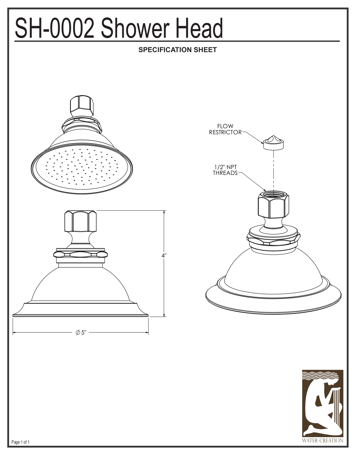 Water Creation SH0002, SH000203, SH000201 User Manual