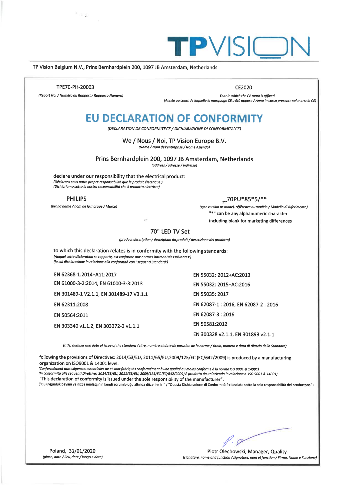 Philips 70PUS8505 User Manual