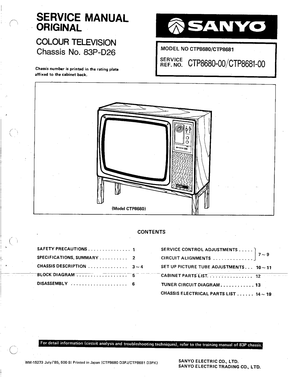 Sanyo CTP8680, CTP8681 Schematic