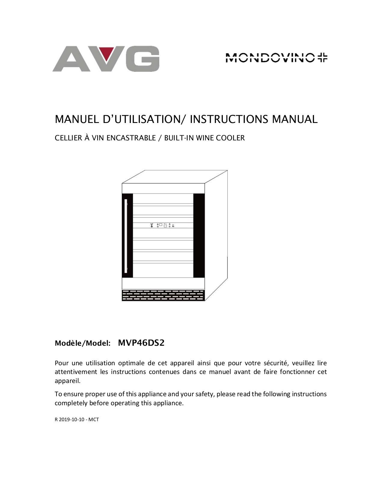 AVG MVP46DS2 INSTRUCTION MANUAL