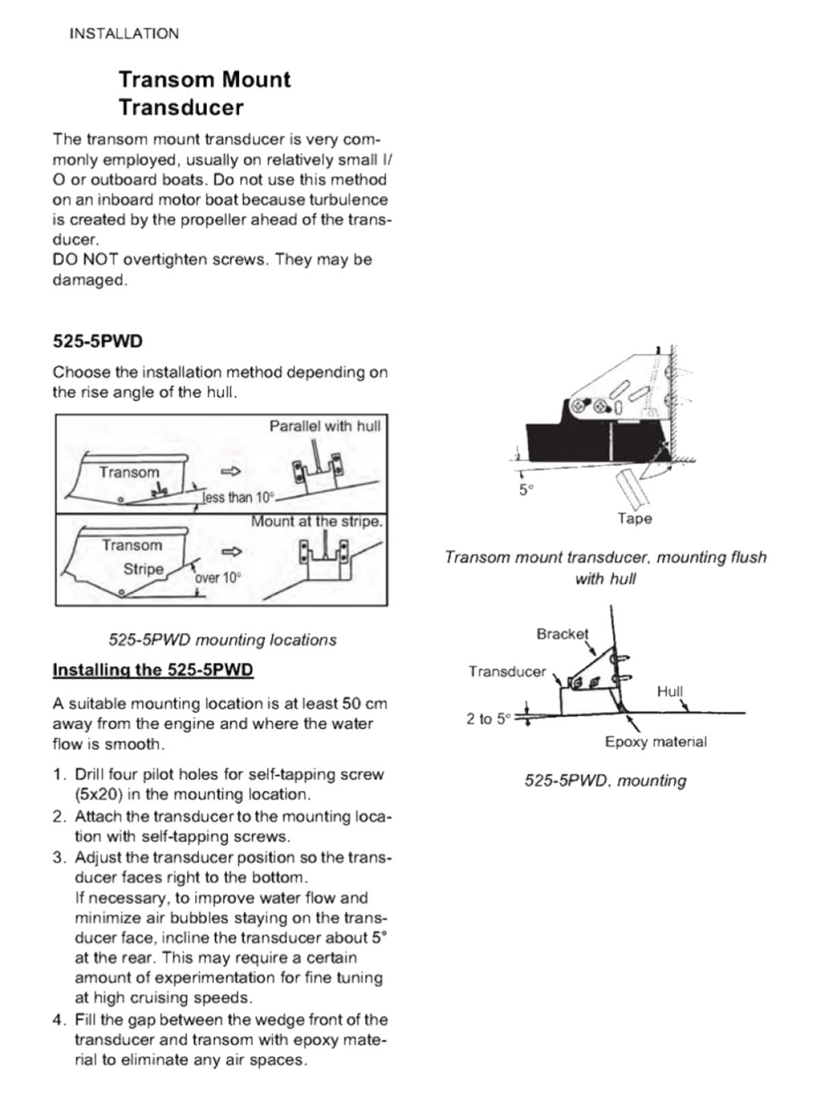 Furuno 525-5PWD Installation Instructions