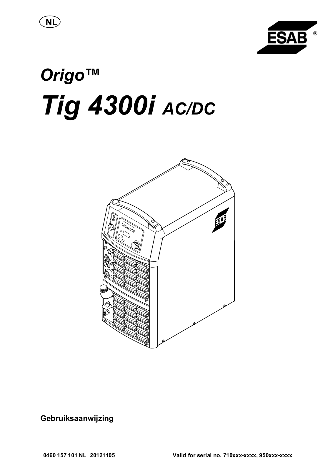 ESAB Tig 4300i AC/DC Instruction manual