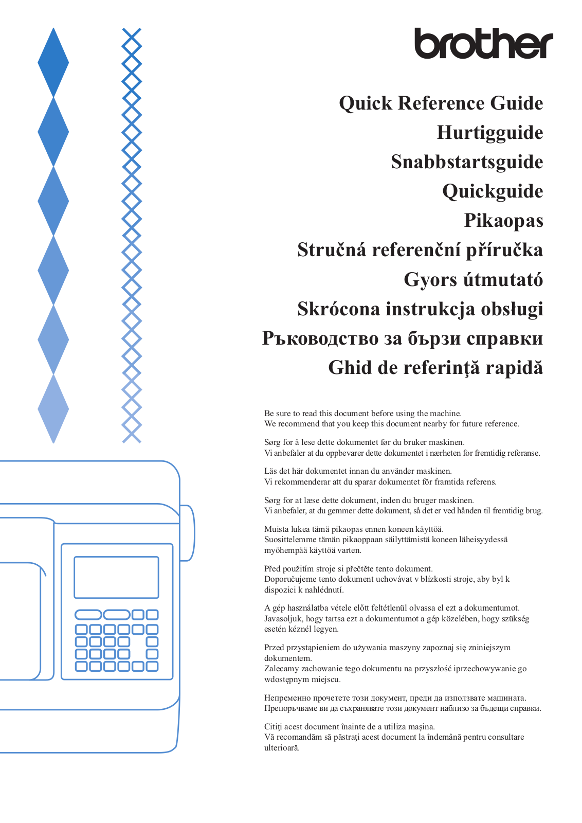 Brother Innov-is F410 Quick Reference