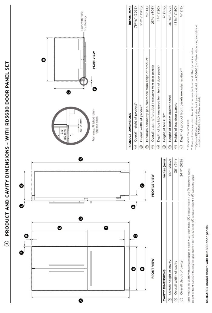 DCS RD3684RC PRODUCT SPECIFICATIONS