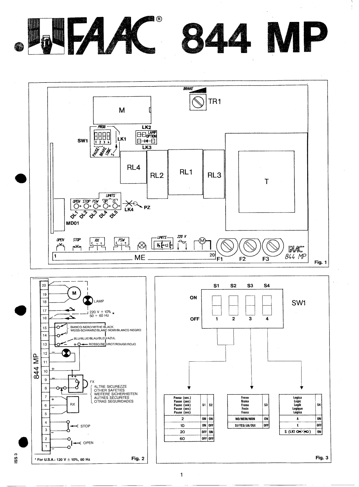 FAAC 844 MP User Manual